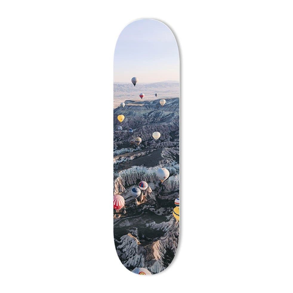 "Balloon Mountain" - Skateboard - The Art Lab Acrylic Glass Art - Skateboards, Surfboards & Glass Prints Wall Decor for your Home.
