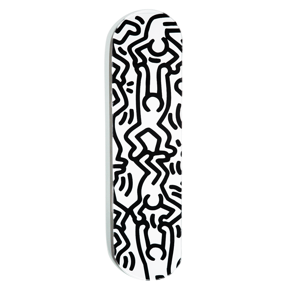 Bundle: "Happiness B&W & Deep Red" - Skateboard - The Art Lab Acrylic Glass Art - Skateboards, Surfboards & Glass Prints Wall Decor for your Home.