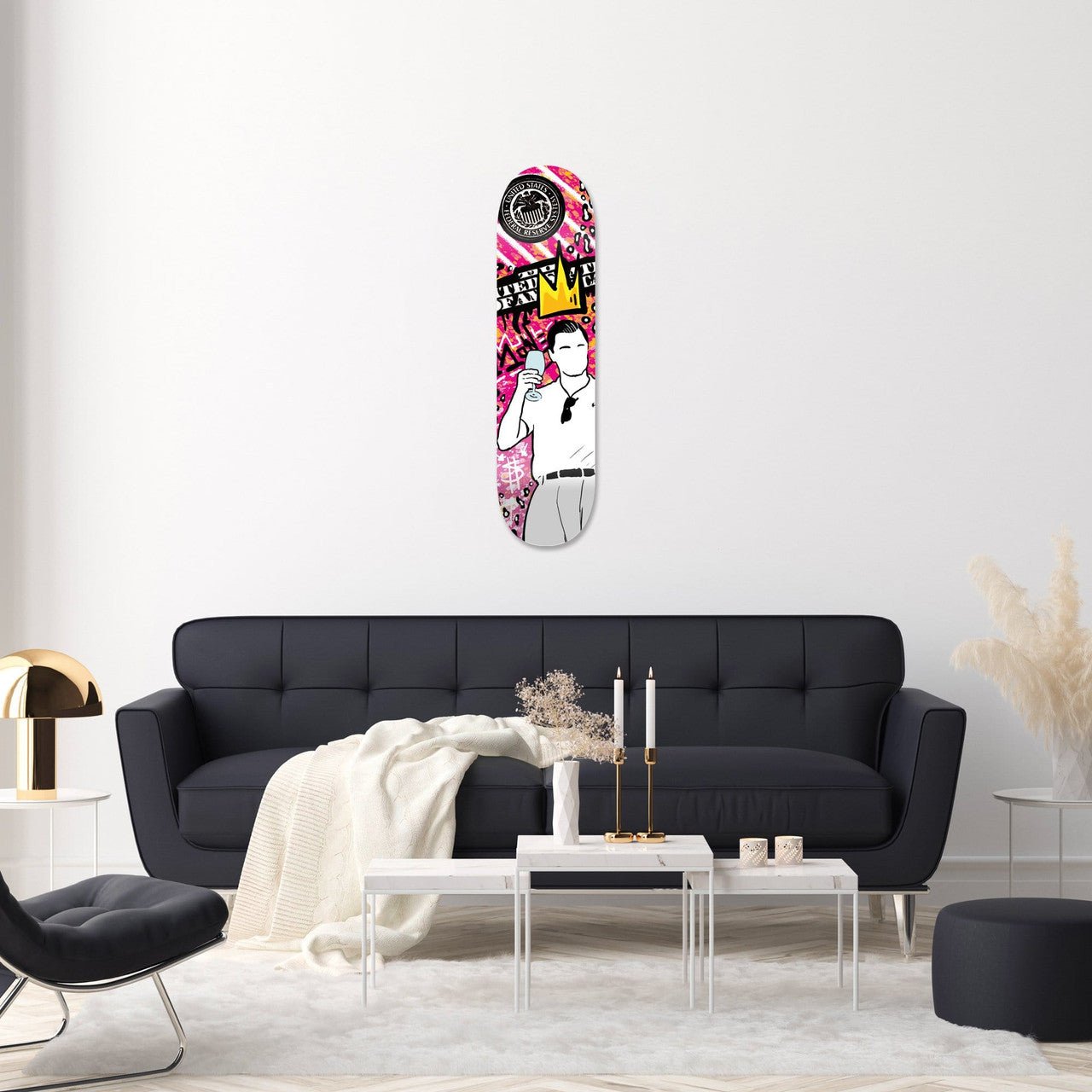 Bundle: "The Wolf: Who's the Boss? & Fist Bite & King" - Skateboard - The Art Lab Acrylic Glass Art - Skateboards, Surfboards & Glass Prints Wall Decor for your Home.