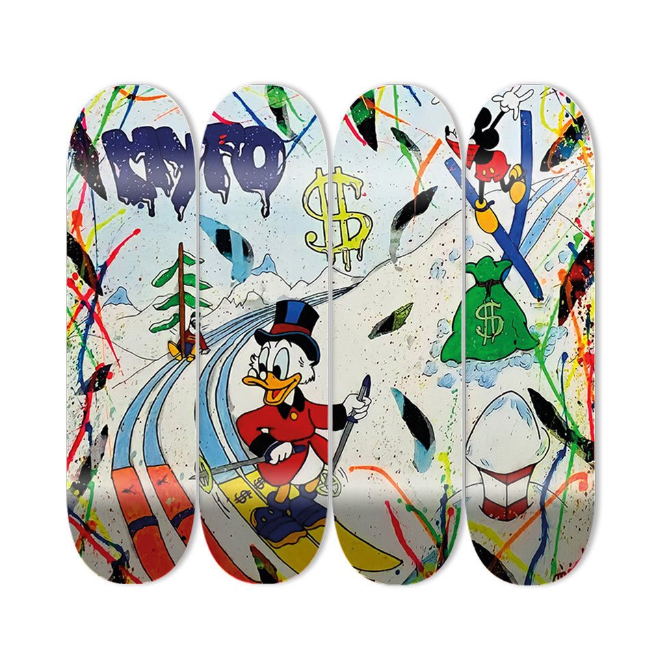 The Art Lab X MYFO - "Skiing Donald"- Skateboard - The Art Lab Acrylic Glass Art - Skateboards, Surfboards & Glass Prints Wall Decor for your Home.