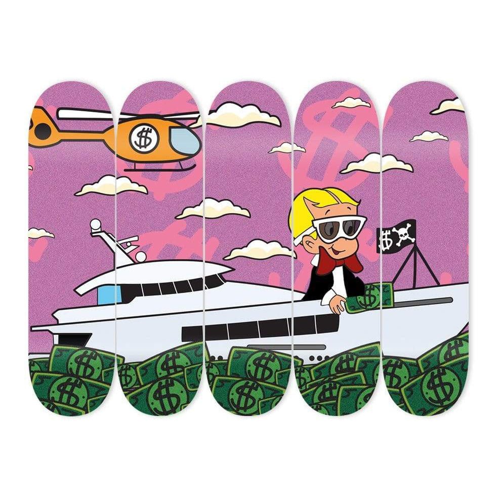 "Richie's Money Yacht" - Skateboard - The Art Lab Acrylic Glass Art - Skateboards, Surfboards & Glass Prints Wall Decor for your Home.