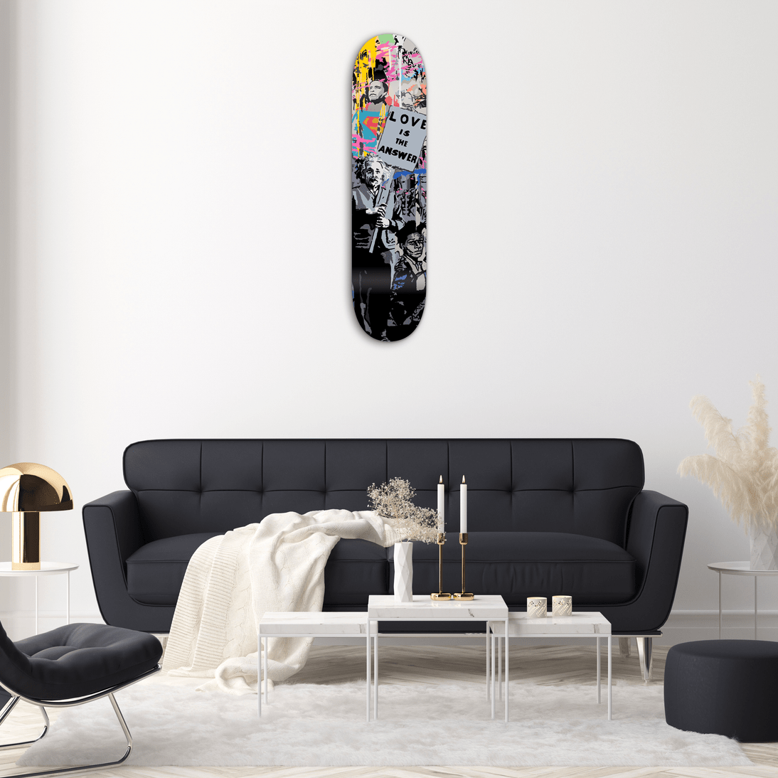 "Love Is The Answer" - Skateboard - The Art Lab Acrylic Glass Art - Skateboards, Surfboards & Glass Prints Wall Decor for your Home.