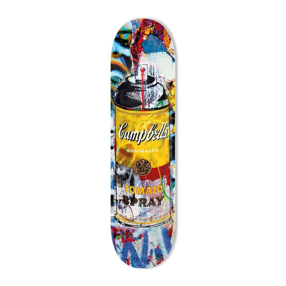 "Tomato Spray Yellow" - Skateboard - The Art Lab Acrylic Glass Art - Skateboards, Surfboards & Glass Prints Wall Decor for your Home.