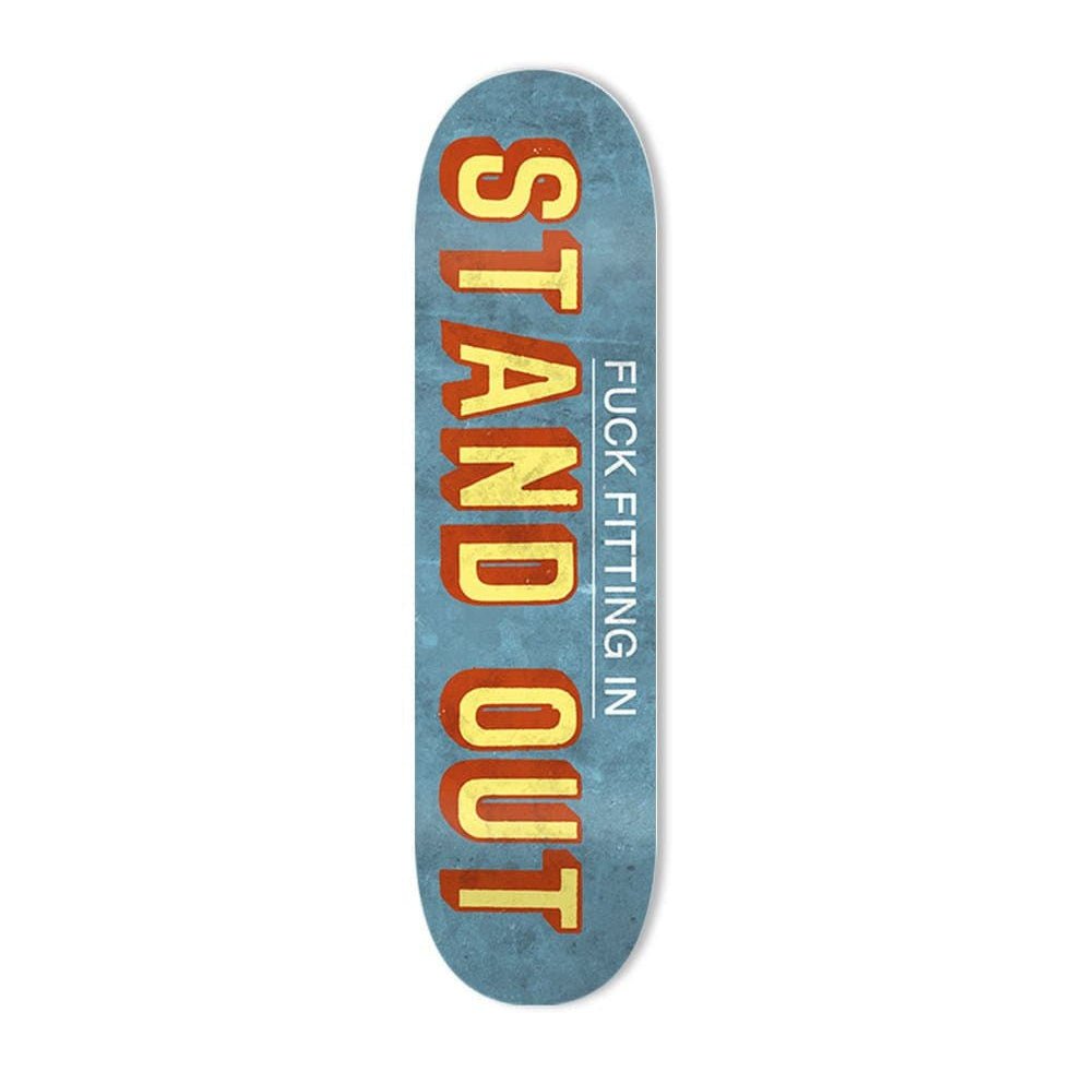 "Stand Out" - Skateboard - The Art Lab Acrylic Glass Art - Skateboards, Surfboards & Glass Prints Wall Decor for your Home.