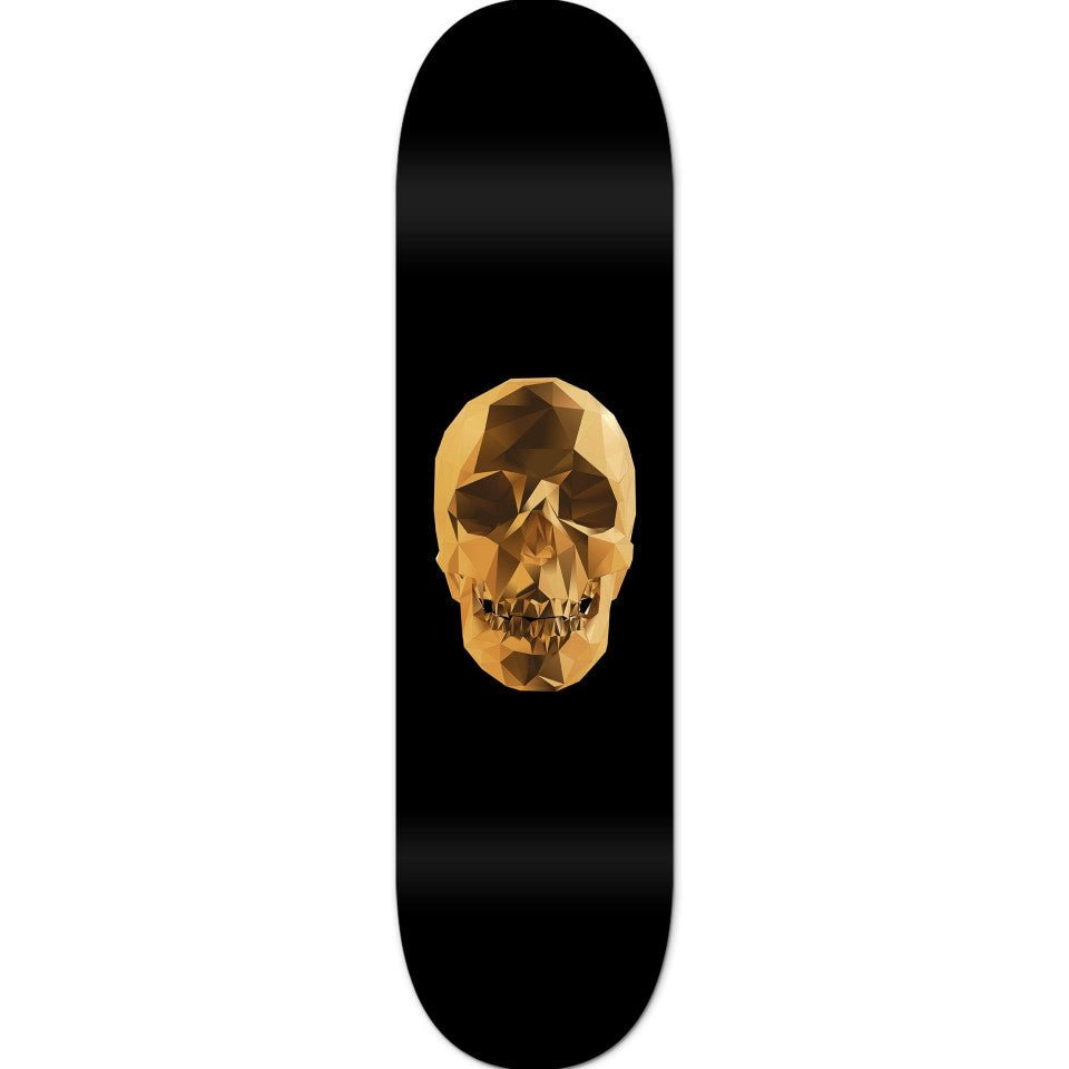 Bundle: "Gold AK-47 & Skull" - Skateboard - The Art Lab Acrylic Glass Art - Skateboards, Surfboards & Glass Prints Wall Decor for your Home.