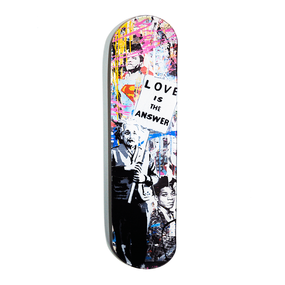 "Love Is The Answer" - Skateboard - The Art Lab Acrylic Glass Art - Skateboards, Surfboards & Glass Prints Wall Decor for your Home.