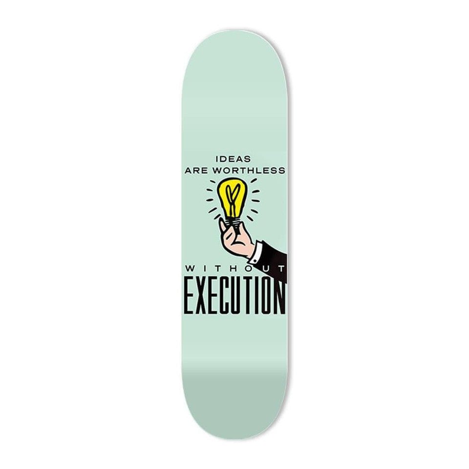 Bundle: "Take the Risk & Hustle in Silence & Execution" - Skateboard - The Art Lab Acrylic Glass Art - Skateboards, Surfboards & Glass Prints Wall Decor for your Home.
