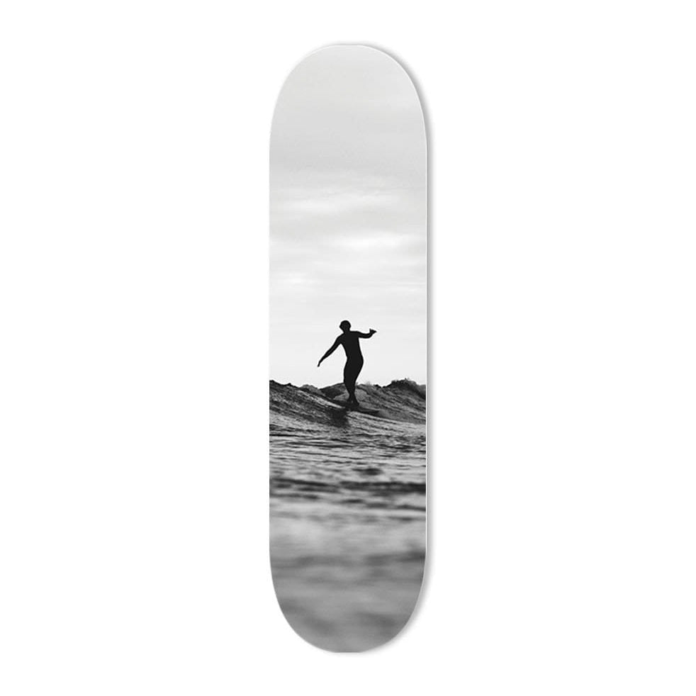 "Lone Surfer" - Skateboard - The Art Lab Acrylic Glass Art - Skateboards, Surfboards & Glass Prints Wall Decor for your Home.