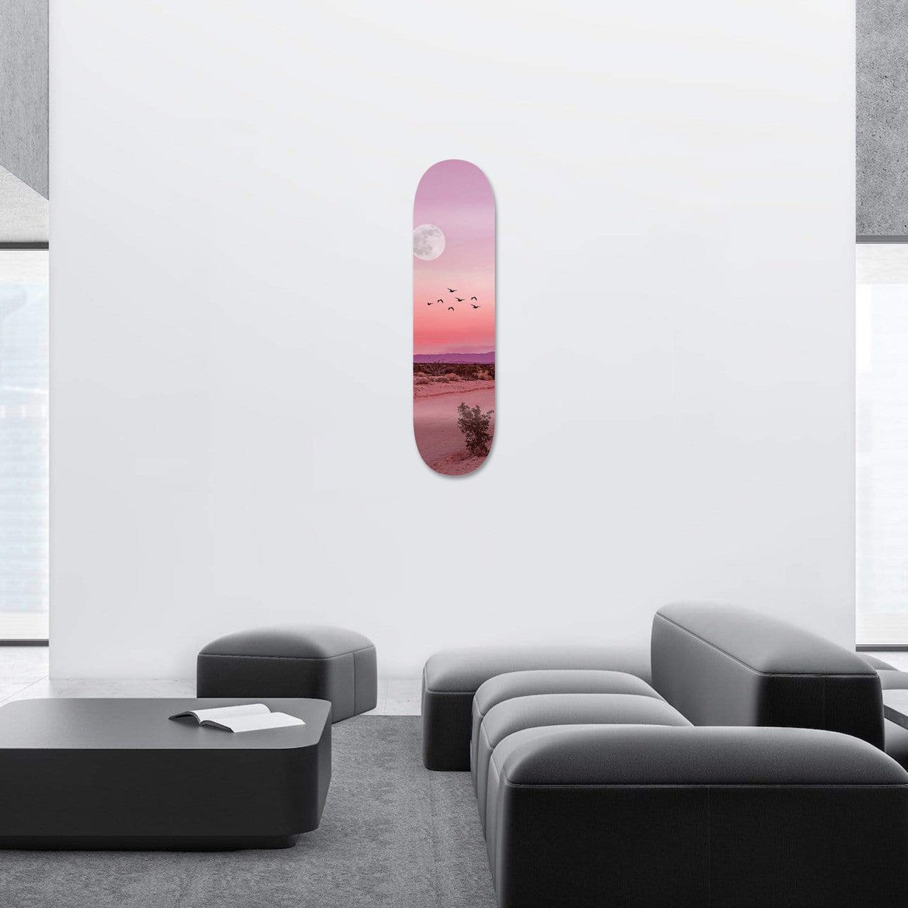Bundle: "Dreamy Clouds & Sky & Desert" - Skateboard - The Art Lab Acrylic Glass Art - Skateboards, Surfboards & Glass Prints Wall Decor for your Home.