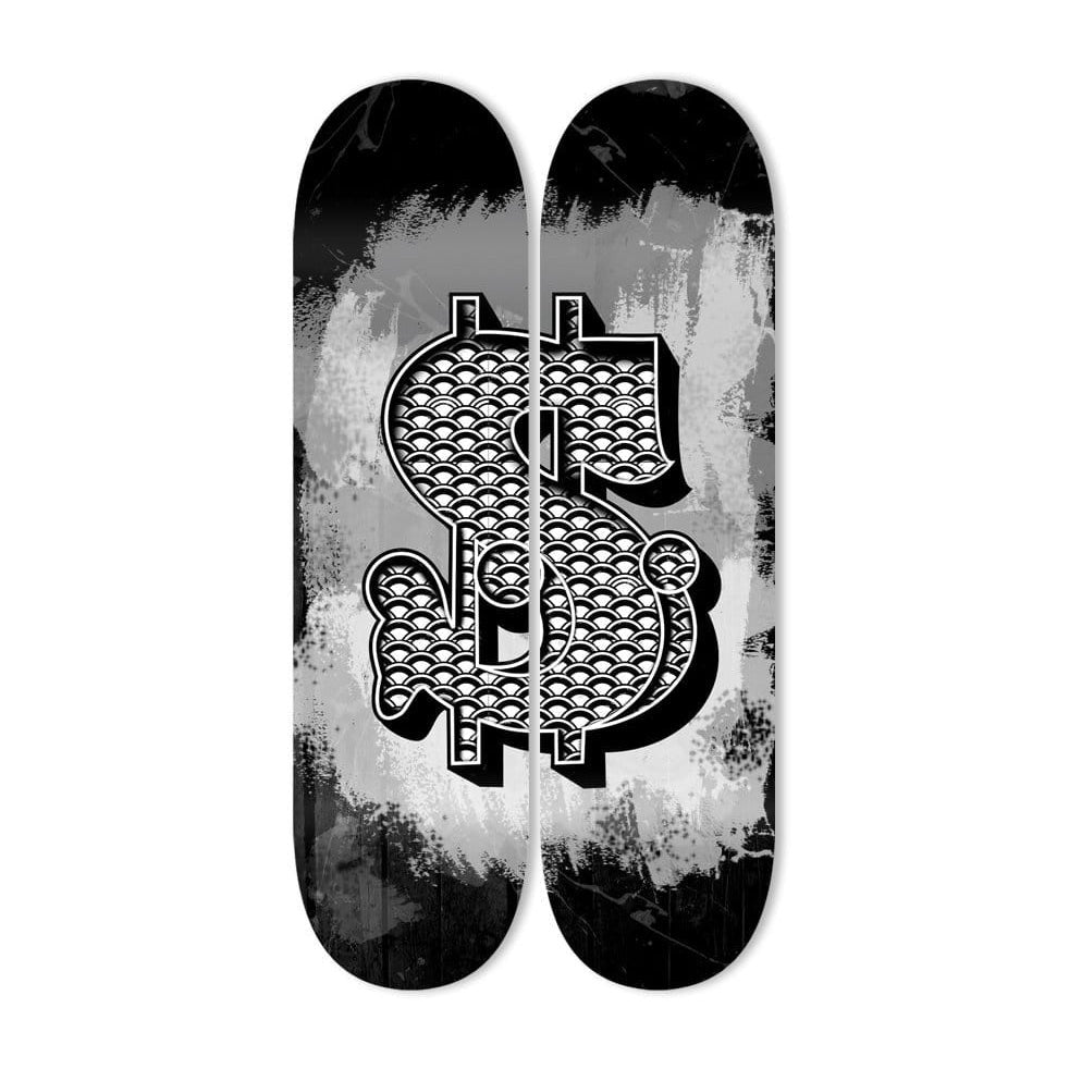 "Dolla Sign" - Skateboard - The Art Lab Acrylic Glass Art - Skateboards, Surfboards & Glass Prints Wall Decor for your Home.