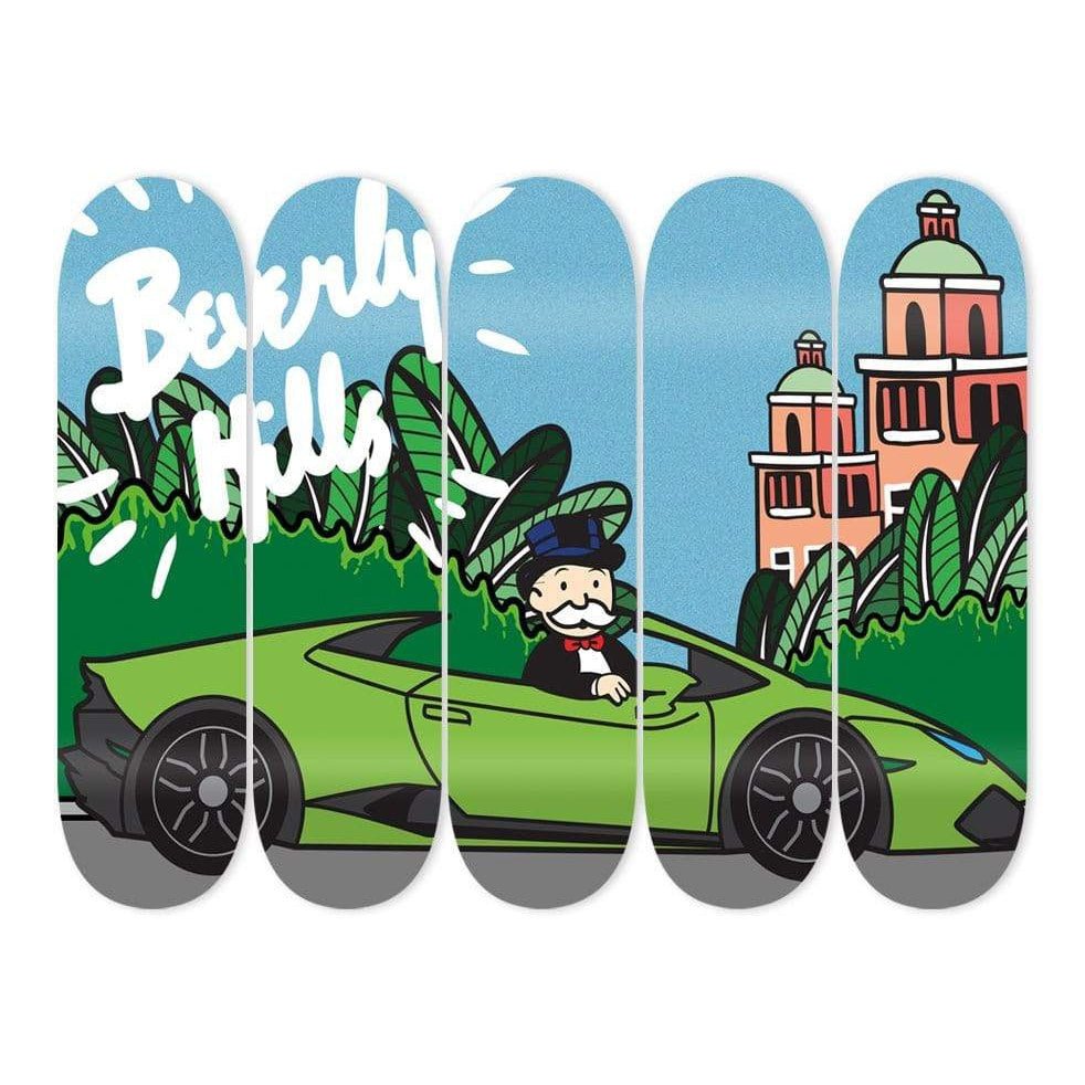 "Beverly Hills Lambo" - Skateboard - The Art Lab Acrylic Glass Art - Skateboards, Surfboards & Glass Prints Wall Decor for your Home.