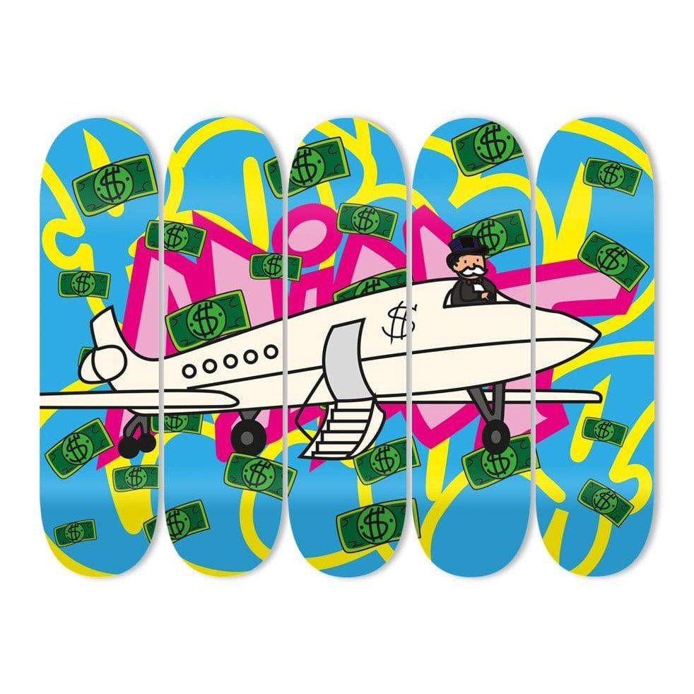 "Money Jet" - Skateboard - The Art Lab Acrylic Glass Art - Skateboards, Surfboards & Glass Prints Wall Decor for your Home.