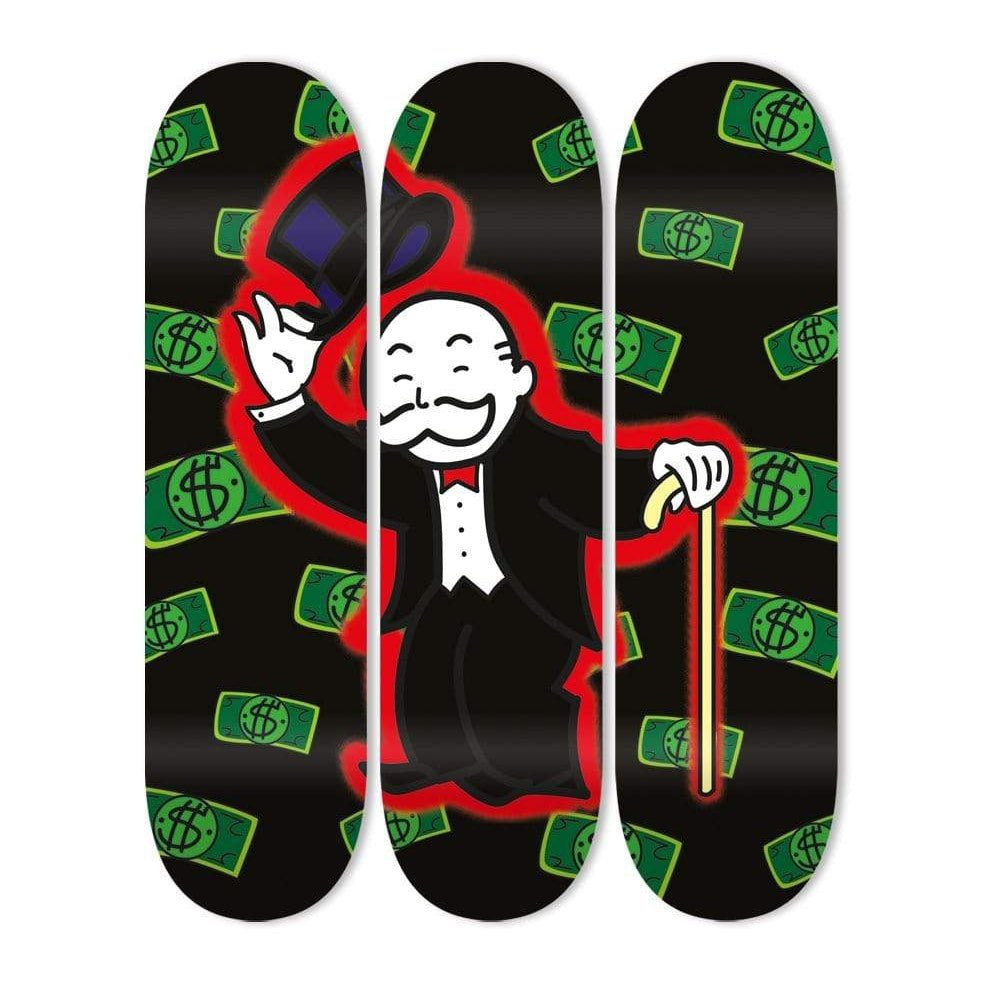 "Money Salute" - Skateboard - The Art Lab Acrylic Glass Art - Skateboards, Surfboards & Glass Prints Wall Decor for your Home.